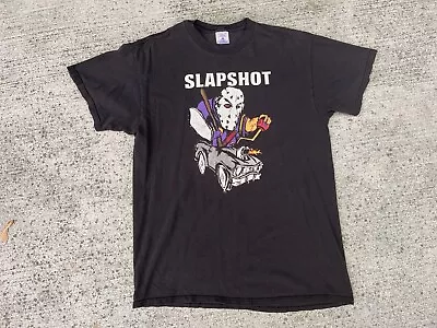Buy Vintage 90s Slapshot Boston Hardcore Punk Rat Fink Hockey NYCH T-Shirt Size L • 140.04£