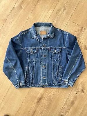 Buy Genuine Vintage Levis Denim Jacket Dark Blue Size Large  70506 0215 • 50£