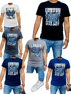 Buy New Mens Printed T Shirt 100% Cotton Short Sleeve Crew Neck TSP-02 London City • 5.99£