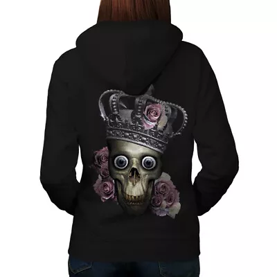 Buy Wellcoda Queen Rose Death Religion Womens Hoodie Back • 31.99£