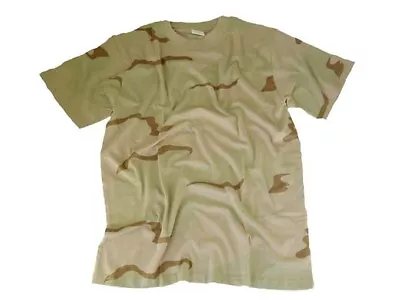 Buy US Style T Shirt Tee Quality Cotton Camouflage Tri-colour Desert S/Sleeve New • 4.85£