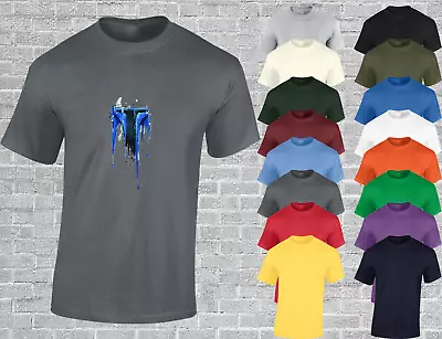 Buy Dripping Blue Trooper Helmet Mens T Shirt Cool Jedi Storm Wars Yoda Star Top • 8.99£