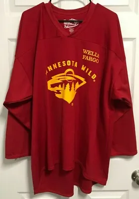 Buy WELLS FARGO BANK Minnesota Wild Men Red Promotional Hockey Jersey XL Bakka Sport • 8.84£