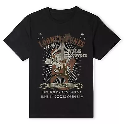 Buy Official Looney Tunes Wile E Coyote Guitar Arena Tour Unisex T-Shirt • 12.99£