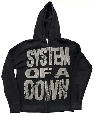 Buy System Of A Down Black 90's Zip Up Hoodie Sweatshirt Medium EXCELLENT CONDITION • 49.01£