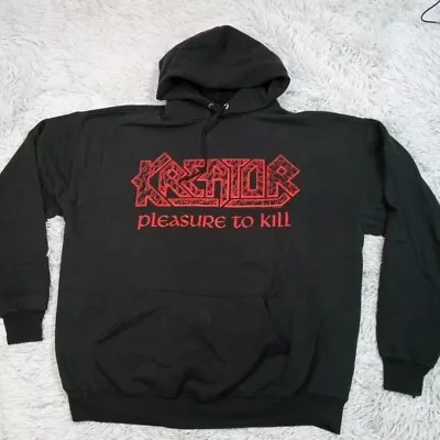 Buy Vintage Kreator Mens Hoodie Sweatshirt Black XL 2002 Pleasure To Kill Band • 198.38£