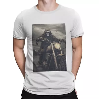 Buy Skeleton Biker T-Shirt Skull Art Biker Motorcycle Grim Reaper Tee Top T Shirt • 7.99£