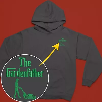 Buy The Garden Father Embroidered Hoodie Lawn Master Plant Trees Gardening Services • 14.99£