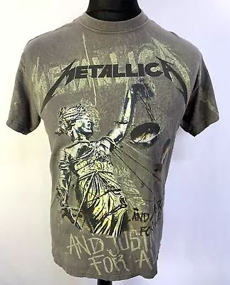 Buy Metallica Justice Band T Shirt Size UK M Unisex Neon Grey Oversize Cotton L951 • 10.83£