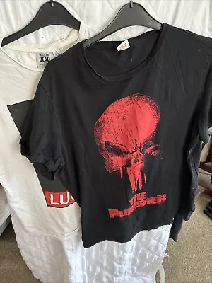 Buy Mens X 2 T-shirt Size XL One Walking Dead One The Punisher Used • 2.50£
