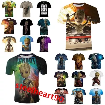 Buy Mens Womens Guardians Of The Galaxy Groot T-Shirt Short Sleeve Tee Tops Pullover • 8.87£