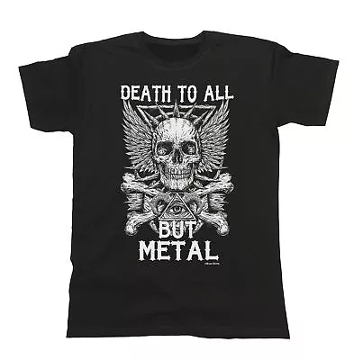 Buy Death To All But METAL Mens  T-Shirt Fit Heavy Metal Music Skull Thrash • 8.99£