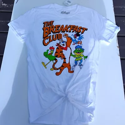 Buy Kellogg’s The Breakfast Club Tony The Tiger Shirt Size Small Shite Tie Front • 19.99£