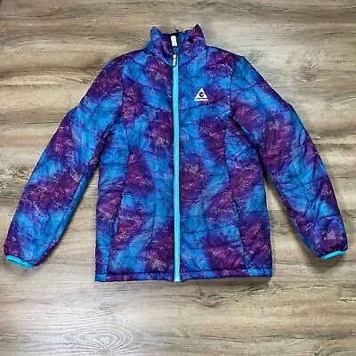 Buy Gerry Jacket Girls Size L 14/16 Galaxy Print Puffer Purple Blue Wind Snow Winter • 14.70£