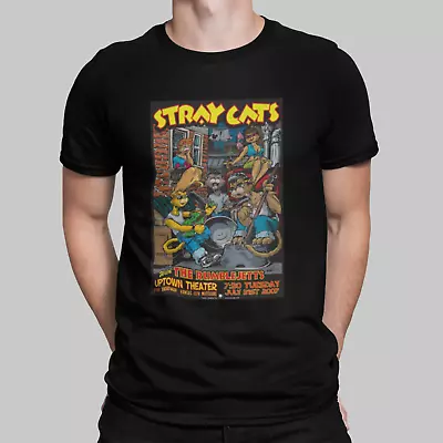 Buy Stray Cats Rockabilly Music Rock N Roll Indie Guitar Gift Film Movie T Shirt • 8.99£