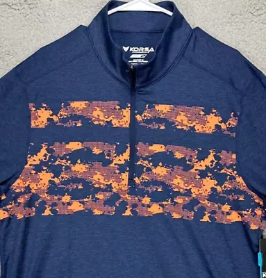 Buy Korsa Roadrunner Sports Shirt Adult XL Uncharted Blue Half Zip Pullover Mens NEW • 42.57£