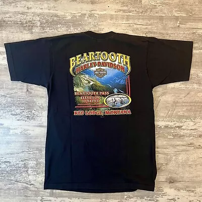 Buy Harley Davidson Motorcycles T-Shirt Men’s Size Large Beartooth Montana Navy Blue • 13.99£