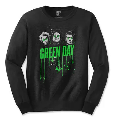 Buy Officially Licensed Green Day Drips Mens Black Long Sleeve T Shirt Green Day Tee • 20.45£