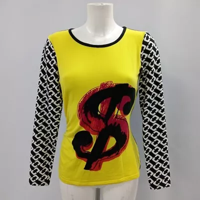 Buy Diane Von Furstenberg X Andy Warhol T-Shirt Womens Size S Yellow Black RMF16-CAP • 7.99£