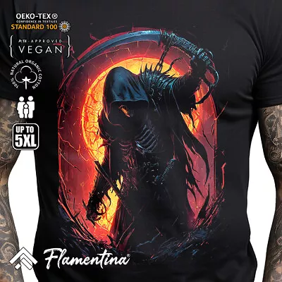 Buy Grim Reaper Mens T-Shirt Horror Death Skeleton Scythe Hell Demon E369 • 11.99£