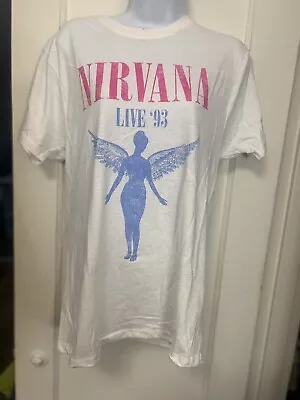 Buy Nirvana In Utero Live 93 Graphic T-Shirt Women’s LARGE - White - NWT PLEASE READ • 9.30£