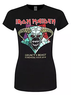 Buy Iron Maiden Women's Legacy Of The Beast Tour T-Shirt, Black, 10 (Size: Medium) • 19.62£