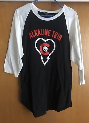 Buy Alkaline Trio Chicago Punk Band Tultex Baseball T Shirt 3/4 Sleeves Mens M • 38.27£