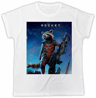 Buy Guardians Rocket T-shirt Tv Movie Poster Unisex Cool Funny Tee Retro • 5.99£