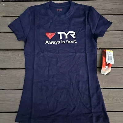 Buy TYR Women's Graphic  T-Shirt Navy Crew Neck  T-Shirt Size XS New • 9.33£