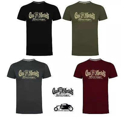 Buy Genuine Original Gas Monkey Garage Quality T-Shirt 'Distressed Logo' - Hot Rod • 17.95£