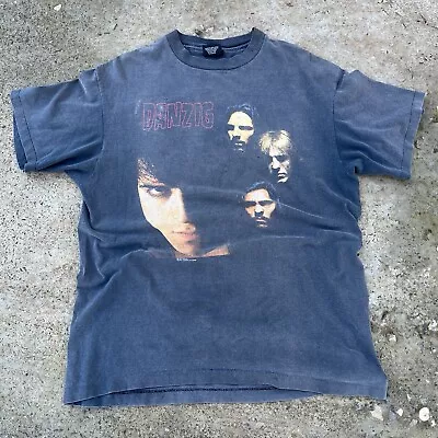 Buy Vintage 1991 Danzig Faded Band Tee Size XL Men’s • 419.37£
