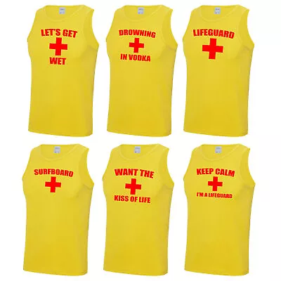 Buy Mens Yellow Lifeguard Vests Beach S-2XL Stag Do Party Fancy Dress Costume Funny • 9.99£