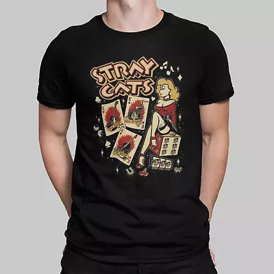 Buy Stray Cats Rockabilly Music Rock N Roll Indie Guitar Gift Film Movie T Shirt • 9.99£