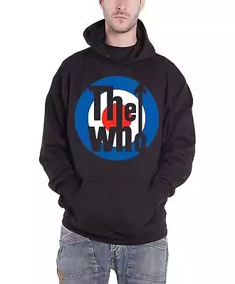 Buy The Who Mens Hoodie Black Bold Target With Band Logo Official Pullover • 31.95£