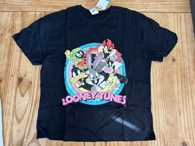 Buy Vintage Looney-Tunes Black T-Shirt (Bugs Bunny, Tweety, Daffy Duck, Taz) • 14.99£