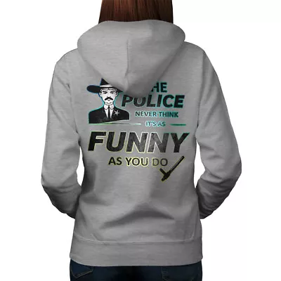 Buy Wellcoda Police Joke Serious Womens Hoodie Back • 31.99£