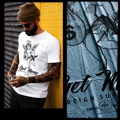 Buy Gangster T-shirt Get Money Urban Hip Hop Hustle Mafia Mob Thug White Tee  • 18.63£