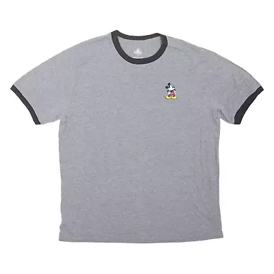 Buy DISNEY Mickey Mouse Mens T-Shirt Grey USA M • 9.99£
