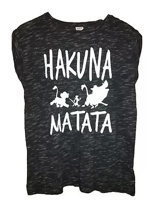 Buy Disney The Lion King Hakuna Matata Silhouette Charcoal T Shirt Top Tee I Size 12 • 9.95£