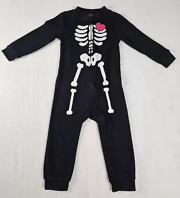 Buy Halloween One Piece Zip Front Jumpsuit Skeleton Costume Pajamas 18 Months • 9.33£