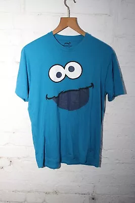 Buy Mens Cookie-Monster T-shirt Size Xl Face Print Turquoise TV Sesame Street  • 20£