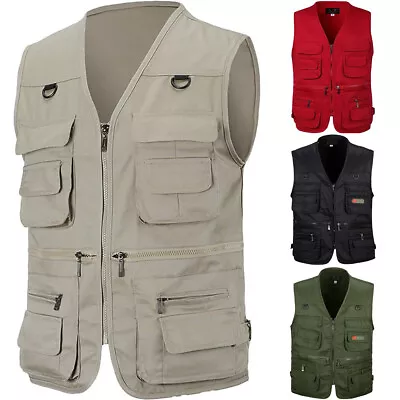 Buy Mens Body Warmer Multi Vest Waistcoat Hiking Hunting Fishing Pocket Gilet Jacket • 9.99£