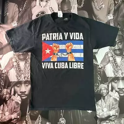 Buy Viva Cuba Libre Patria Y Vida Cuba Flag, Cuban Revolution Vintage Men's T-Shirt • 9.33£