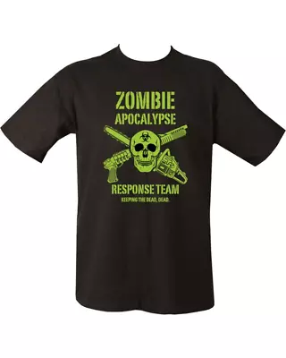 Buy Mens Zombie Apocalypse Black T-shirt Combat Tactical Airsoft Paintball Gear Tee • 11.99£