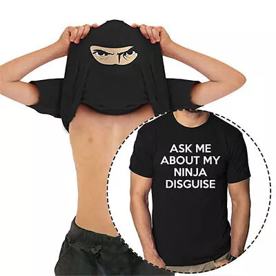 Buy Men Ask Me About My Ninja Disguise T-Shirt Funny Flip Costume Humor Tee Shirts  • 8.35£