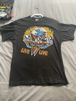 Buy 1980s Vintage Van Halen Live Graphic Print T-shirt, Rare Grail Tshirt • 95£