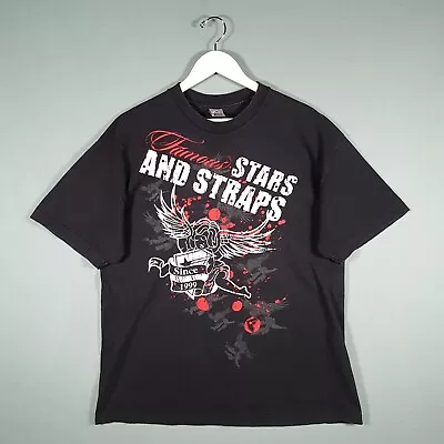 Buy VINTAGE FAMOUS STARS & STRAPS T-Shirt Mens Extra Large Black Short Sleeve Top • 29.97£