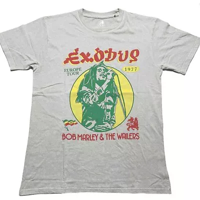 Buy Bob Marley 'Exodus 1977 Tour' Grey Mineral Wash T Shirt - NEW OFFICIAL • 15.49£