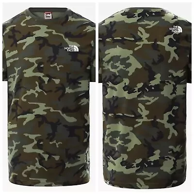 Buy The North Face Camo T-Shirt Mens Logo Short Sleeved Cotton Crew Top S M L XL XXL • 16.99£