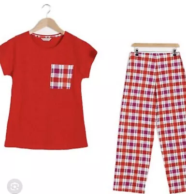 Buy Pjs Pyjamas Red Check Avon UK Sizes Small, Medium, Large, X-large FREE POSTAGE • 19.99£